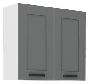 Horní kuchyňská skříňka LAILI - šířka 80 cm, šedá / bílá