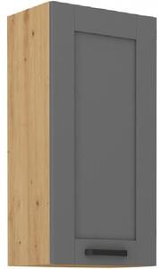 Vysoká horní skříňka LAILI - šířka 40 cm, šedá / dub artisan
