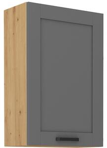 Vysoká horní skříňka LAILI - šířka 60 cm, šedá / dub artisan