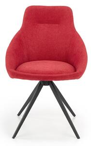 Židle K431 černý kov / látka červený