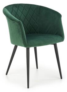Židle K421 černý kov / látka tmavě zelená