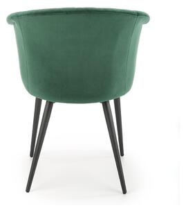 Židle K421 černý kov / látka tmavě zelená