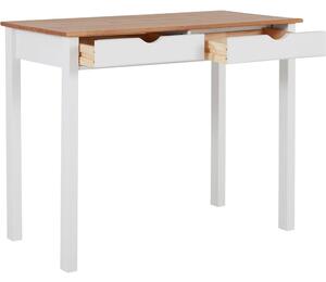 Bílo-hnědý pracovní stůl z borovicového dřeva Støraa Gava, délka 100 cm