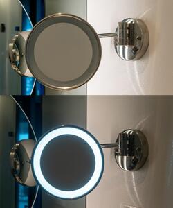 Erga Eda, LED osvětlené kosmetické zrcadlo na make-up ø20 cm, chromová, ERG-YKA-CH.EDA