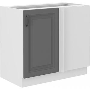 Prodloužená rohová skříňka SOPHIA - šířka 105 cm, šedá / bílá