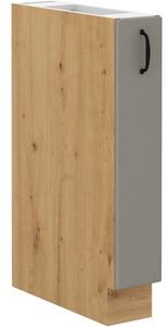 Výsuvná skříňka SOPHIA - šířka 15 cm, světle šedá / dub artisan