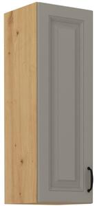 Vysoká horní skříňka SOPHIA - šířka 30 cm, světle šedá / dub artisan