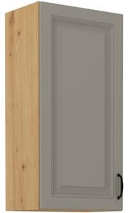 Vysoká horní skříňka SOPHIA - šířka 45 cm, světle šedá / dub artisan