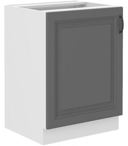 Dolní jednodveřová skříňka SOPHIA - šířka 60 cm, šedá / bílá