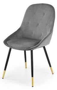 Židle K437 černý, zlatý kov / tkanina popel Halmar