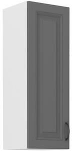 Vysoká horní skříňka SOPHIA - šířka 30 cm, šedá / bílá