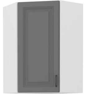 Vysoká rohová skříňka SOPHIA - 60x60 cm, šedá / bílá