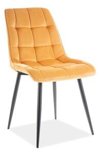 Čalouněná jídelní židle LYA - žlutá / černá