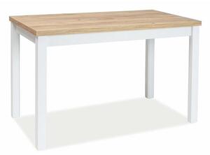 Malý jídelní stůl ANTHONY - dub zlatý craft / matný bílý
