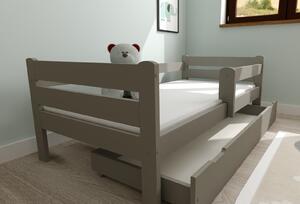 Dětská postel z masivu borovice EDITA - 200x90 cm - šedá