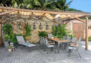 ZAHRADNÍ SKLÁDACÍ KŘESLO, dřevo, kov, textil Ambia Garden - Zahradní židle skládací