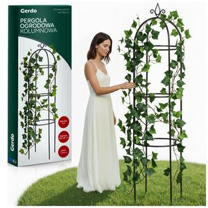 Gerdo | Zahradní sloupová pergola 200 cm, erná – kovová opora pro re a popínavé rostliny – stabilní a odolná proti povtrnostním vlivm