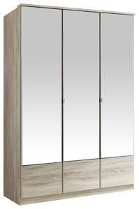 ŠATNÍ SKŘÍŇ SE ZRCADLEM, barvy dubu, 135/199/58 cm MID.YOU - Šatní skříně, Online Only