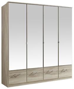 ŠATNÍ SKŘÍŇ SE ZRCADLEM, barvy dubu, 180/199,5/58 cm MID.YOU - Šatní skříně, Online Only