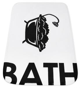 Erga příslušenství, koupelnová předložka 60x40 cm, bílá-černá, ERG-YKA-CH.BATH-WHT