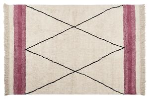 Bavlněný koberec 140 x 200 cm béžový/ růžový AFSAR
