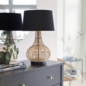 Ratanová stolní lampa 52 cm do ložnice nebo obýváku