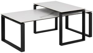 SADA KONFERENČNÍCH STOLKŮ, černá, bílá, kov, sklo, 115/55/45 cm MID.YOU - Konferenční stolky, Online Only