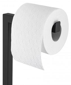 Erga Saki, držák na toaletní papír a toaletní kartáč 20x20x65 cm, černá matně-hnědá, ERG-YKA-PD.SAKI-BLK