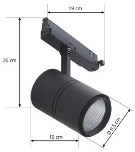 Arcchio LED reflektor Marny, černý, 3fázový, tlumený