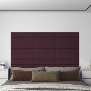 Nástěnné panely 12 ks fialové 60 x 15 cm textil 1,08 m²