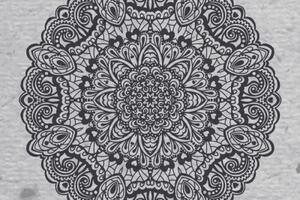Tapeta Mandala květy v černobílém - 300x200 cm