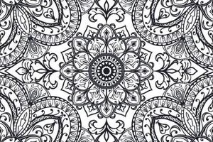 Tapeta černobílá Mandala - 300x200 cm