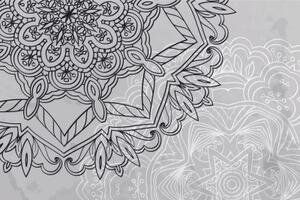 Tapeta krásná Mandala v černobílém provedení - 150x100 cm