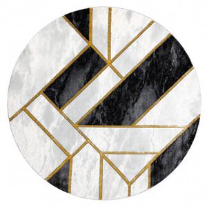 Hans Home | Kusový koberec Emerald 1015 black and gold kruh - 160x160 (průměr) kruh