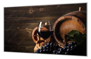 Ochranná deska sudy červeného vína - 52x60cm / Bez lepení na zeď