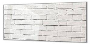Ochranná deska bílá cihlová zeď - 40x60cm / S lepením na zeď