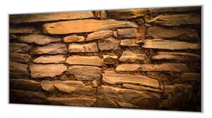 Ochranná deska hnědá zeď ze štípaného kamene - 50x70cm / Bez lepení na zeď