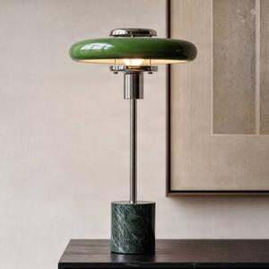 Lindby stolní lampa Branford, retro, zelená, kov/mramor, Zelená, Obývací pokoj / jídelna, kov, Vintage