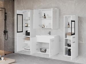 Nábytek do koupelny YUKO 2 - bílá / lesklá bílá + umyvadlo ZDARMA