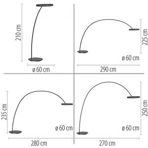 Paul Neuhaus Stojací lampa PURE Loop-Bow černá 2xLED 20W 2200-5000K