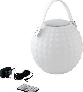 FAN I-GECO-DJ-L25 Nabíjecí venkovní lampa Geco, bílá, LED 3 W, 240 lm, RGBW, stmívatelná, IP44, s reproduktorem a Bluetooth, vč. dálkového ovladač - FANEUROPE