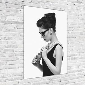 Vertikální Fotoobraz na skle Žena v brýlích osv-87793756