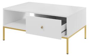 Konferenční stolek PANRUP - bílý / zlatý