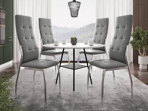 Set 4x čalouněná jídelní židle BLARNEY - šedá ekokůže