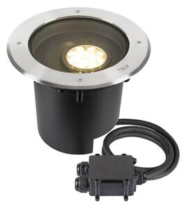 LA 1009170 DASAR® XL svítidlo do země, asymetrické, 3000K, 70°/40°, IP65/IP67, kulaté, nerezová ocel / černá - BIG WHITE (SLV)
