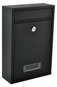 Malatec Poštovní schránka S6237, černá, z pozinkované oceli, 8.5 x 21.7 x 32 cm