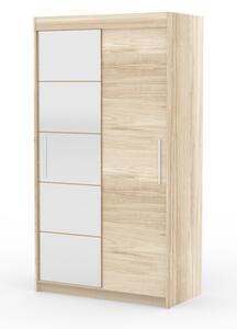 Šatní skříň se zrcadlem 120 cm HAMLIA - dub sonoma