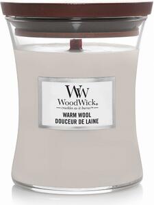 WoodWick vonná svíčka s dřevěným knotem střední Warm Wool 275g
