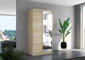 Šatní skříň se zrcadlem 100 cm EADRIX - dub sonoma
