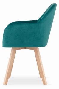 Sametová židle Rome mořská zelená
